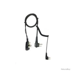 CÂBLE MICRO POUR CASQUE ANTIBRUIT 3M PELTOR SPORTTAC - J22 - PRISE COUDÉE - MOTOROLA/MIDLAND G1, NEW