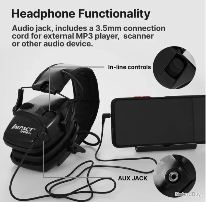 Casque Anti-Bruit électronique IMPACT SPORT Coloris NOIR....1 Euro 5 Casque Anti-Bruit électronique IMPACT SPORT Coloris NOIR....1 Euro – Image 3