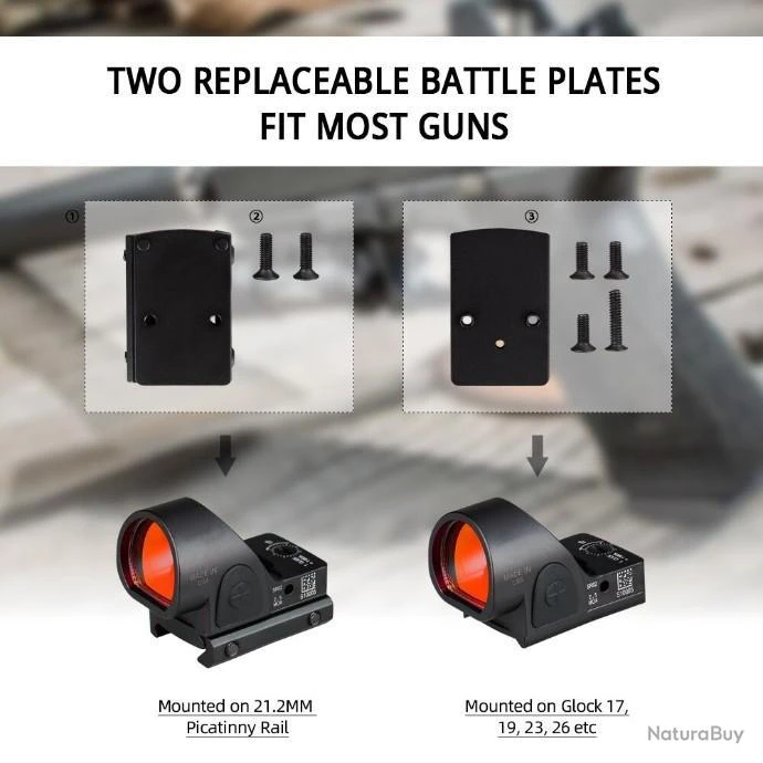 FLY SHARK -Mini RMR SRO Red Dot Scope Sight 2.5 Moa, LIVRAISON GRATUITE!! 5 FLY SHARK -Mini RMR SRO Red Dot Scope Sight 2.5 Moa, LIVRAISON GRATUITE!! – Image 3