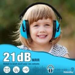 Lot De X2 Casque Anti-bruit Enfant Protection Auditive Feux D'artifices Concert Autisme BLEU -Chasse Offres Boutique 00003 Lot de x2 Casque anti bruit enfant Protection auditive Feux d artifices Concert Autisme BLEU
