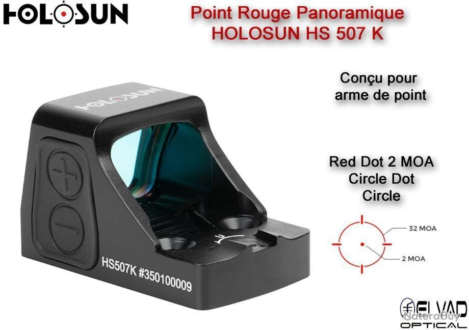 Point Rouge Panoramique HOLOSUN HS507K - Pour Glock MOS 6 Point Rouge Panoramique HOLOSUN HS507K - Pour Glock MOS – Image 4