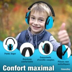 Lot De X2 Casque Anti-bruit Enfant Protection Auditive Feux D'artifices Concert Autisme BLEU -Chasse Offres Boutique 00005 Lot de x2 Casque anti bruit enfant Protection auditive Feux d artifices Concert Autisme BLEU