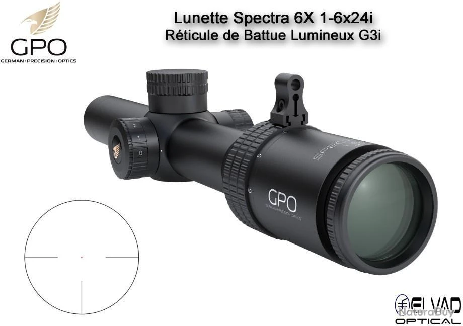 Lunette Chasse GPO SPECTRA 6X 1-6x24i - Réticule Lumineux G3i Drive 4 Lunette Chasse GPO SPECTRA 6X 1-6x24i - Réticule Lumineux G3i Drive – Image 2