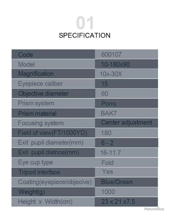 BIIJA Jumelles 10-180X90 - LIVRAISON GRATUITE !! 9 BIIJA Jumelles 10-180X90 - LIVRAISON GRATUITE !! – Image 7