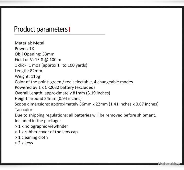 FIRE WOLF Point Rouge Reflex Rail 20MM - LIVRAISON GRATUITE !! 9 FIRE WOLF Point Rouge Reflex Rail 20MM - LIVRAISON GRATUITE !! – Image 7