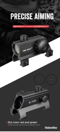 Fire Wolf Viseur Point Rouge Tactique Lumineux 1X25 - LIVRAISON GRATUITE !!! 17 Fire Wolf Viseur Point Rouge Tactique Lumineux 1X25 - LIVRAISON GRATUITE !!! -Chasse Offres Boutique 00007 Fire Wolf Viseur Point Rouge Tactique Lumineux 1X25 LIVRAISON GRATUITE