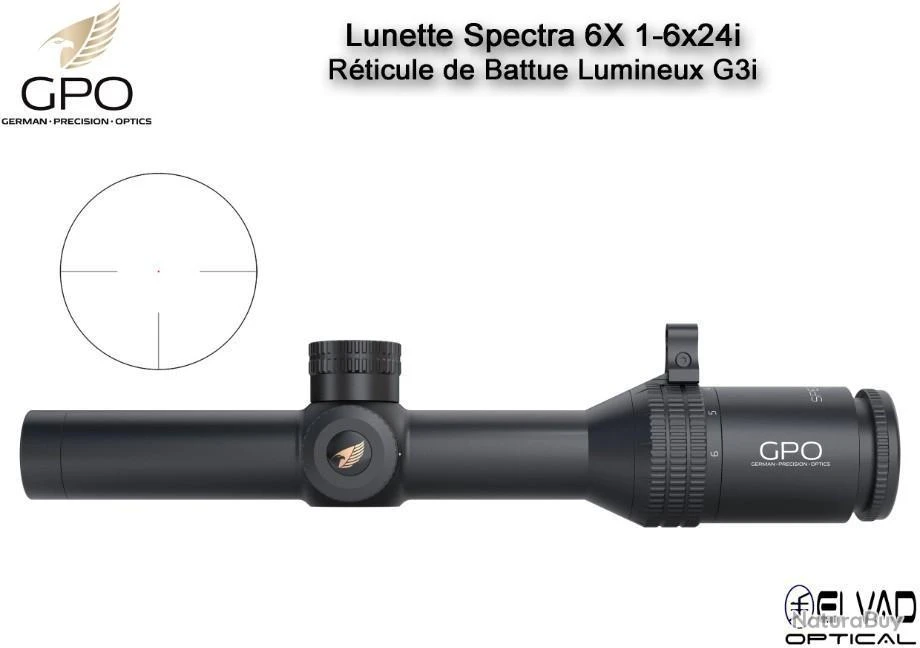 Lunette Chasse GPO SPECTRA 6X 1-6x24i - Réticule Lumineux G3i Drive 5 Lunette Chasse GPO SPECTRA 6X 1-6x24i - Réticule Lumineux G3i Drive – Image 3