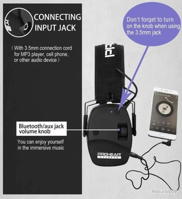 Casque De Tir Anti-bruit électronique BLUETOOTH ZOHAN MACHETE + Sacoche De Transport 12 Casque De Tir Anti-bruit électronique BLUETOOTH ZOHAN MACHETE + Sacoche De Transport – Image 10