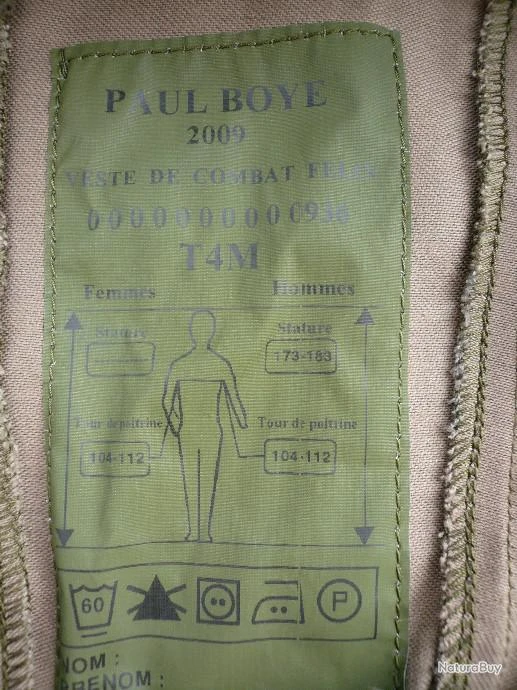 VESTE Chasse T3 TREILLIS FELIN 4M / FELIN T3 / VESTE T3 Taille 4M : Neuf Armée 12 VESTE Chasse T3 TREILLIS FELIN 4M / FELIN T3 / VESTE T3 Taille 4M : Neuf Armée – Image 10