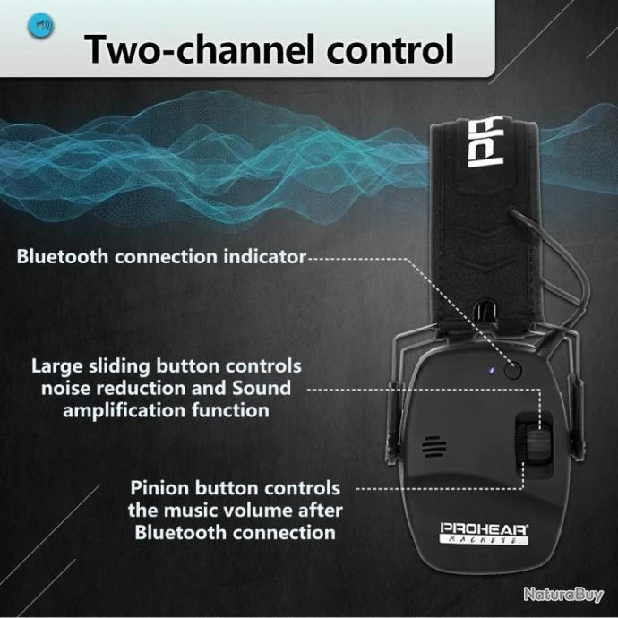 Casque De Tir Anti-bruit électronique BLUETOOTH ZOHAN MACHETE + Sacoche De Transport 13 Casque De Tir Anti-bruit électronique BLUETOOTH ZOHAN MACHETE + Sacoche De Transport – Image 11