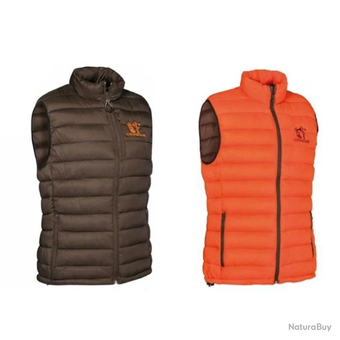 Gilet De Chasse Matelassé Club Interchasse Philibert Sans Broderie - 2X / Marron 4 Gilet De Chasse Matelassé Club Interchasse Philibert Sans Broderie - 2X / Marron – Image 2